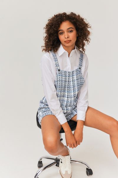 Combinaison short en tweed