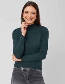 T-shirt col montant uni