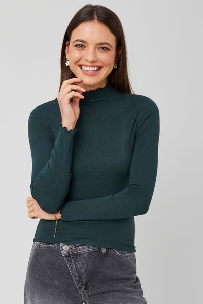 T-shirt col montant uni