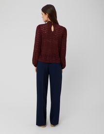 T-shirt col montant dentelle