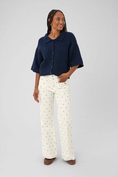 Pantalon imprim&eacute; coupe droite