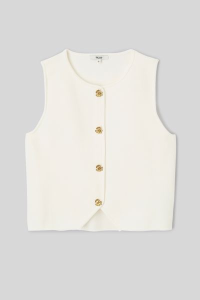 Top sans manches boutonn&eacute;