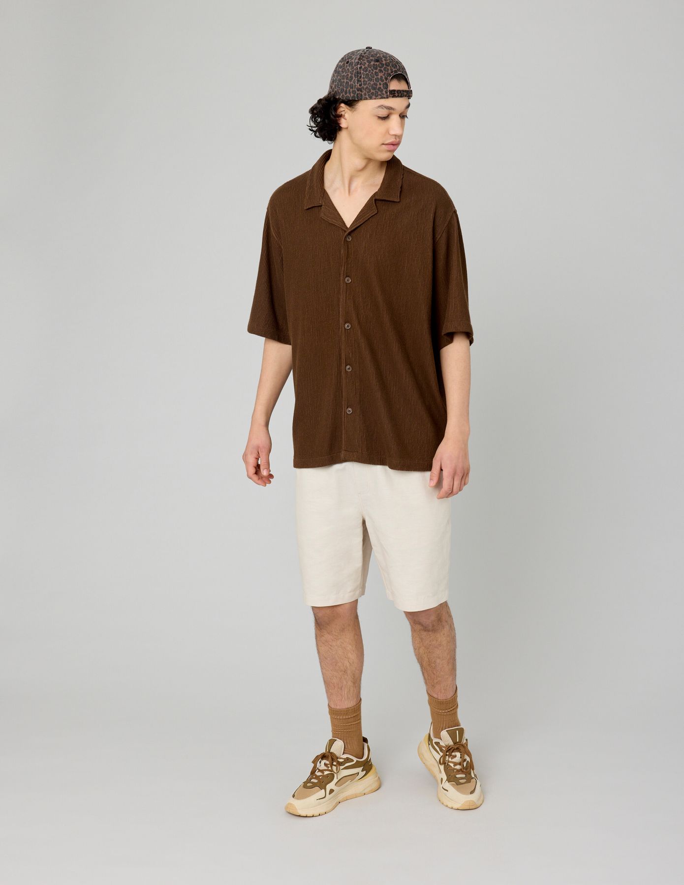 Chemise manches courtes plissée
