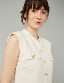 Top sans manches effet tweed
