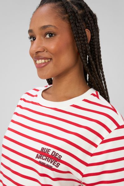 T-shirt ray&eacute; manches courtes