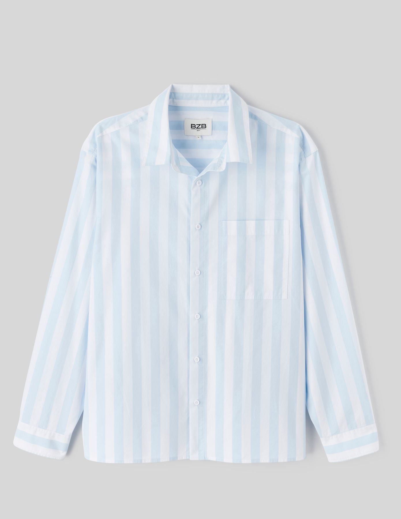 Chemise rayée boxy en popeline