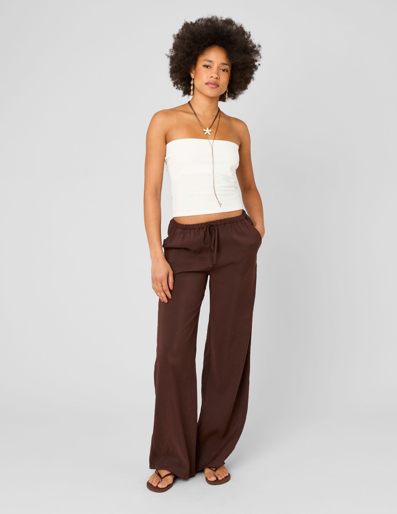 Pantalon fluide taille &eacute;lastiqu&eacute;e