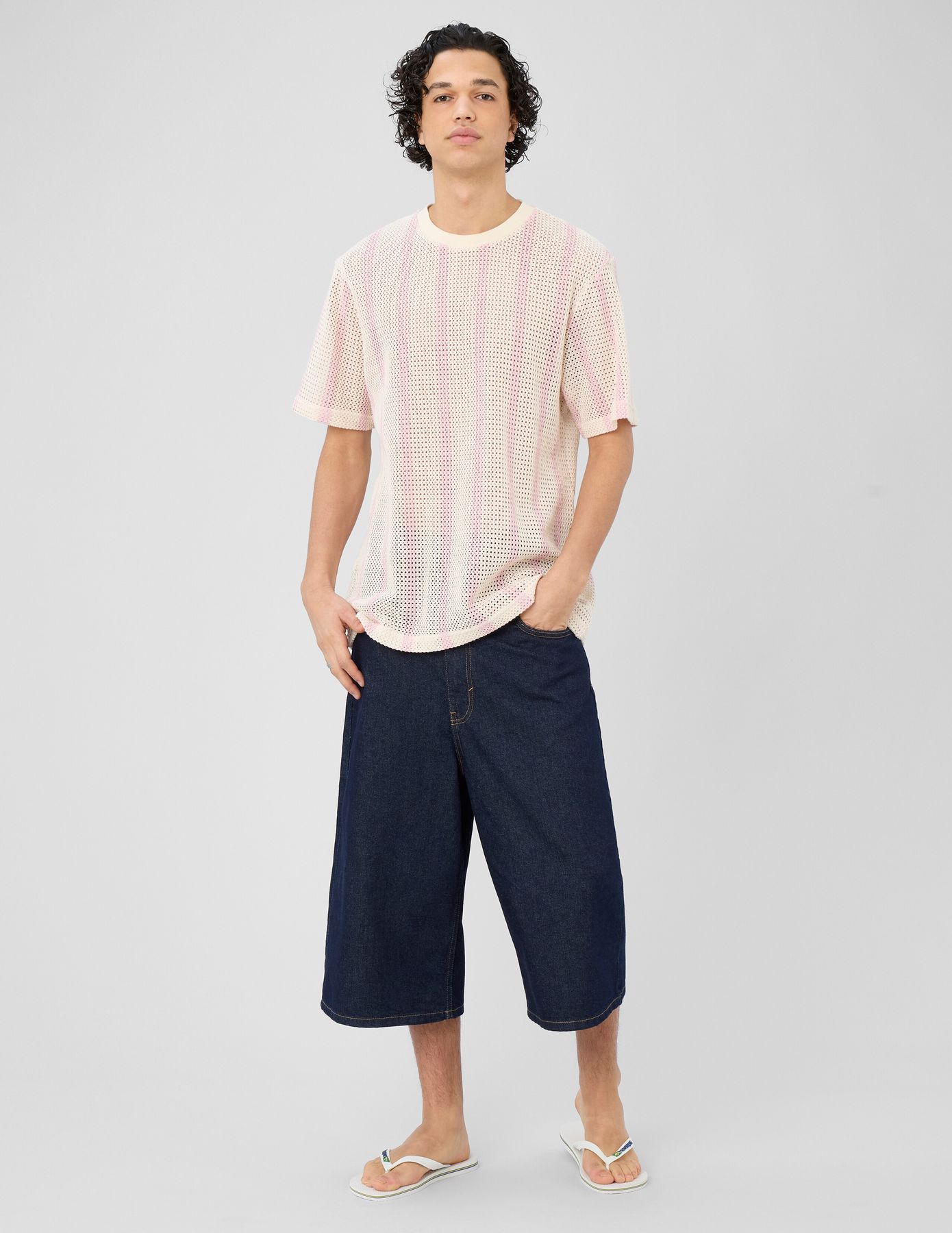 T-shirt tricot &agrave; rayures