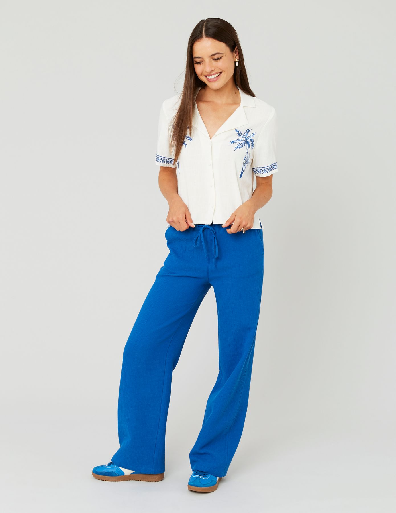 Pantalon en gaz de coton