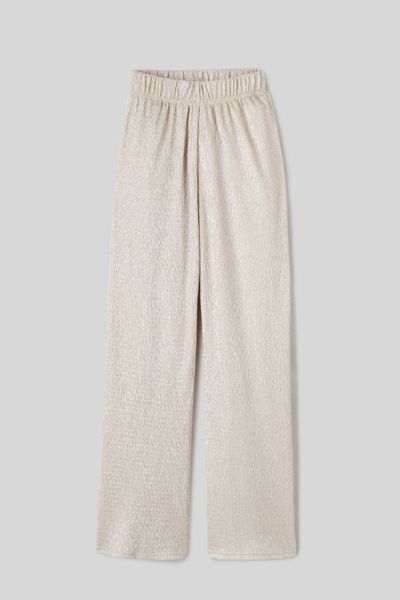 Pantalon texturé et pailleté