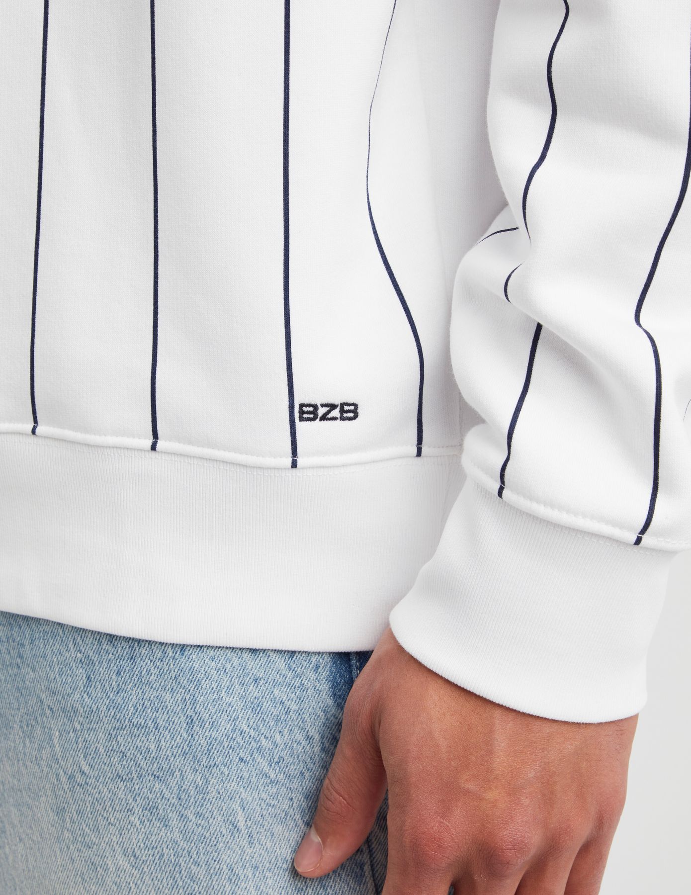 Sweat col montant rayures