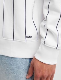 Sweat col montant rayures