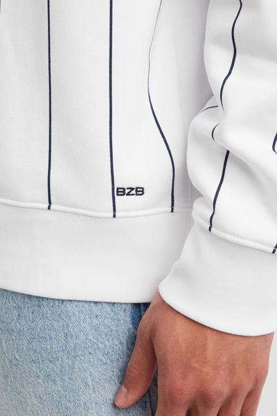 Sweat col montant rayures