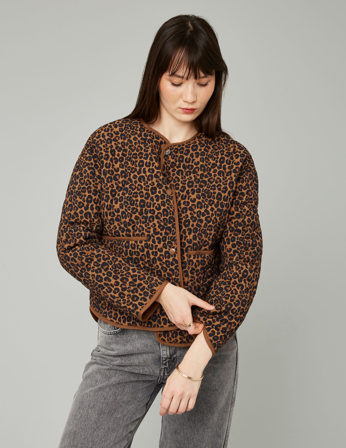 Veste matelassée léopard