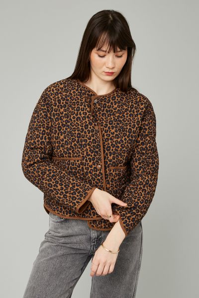 Veste matelassée léopard