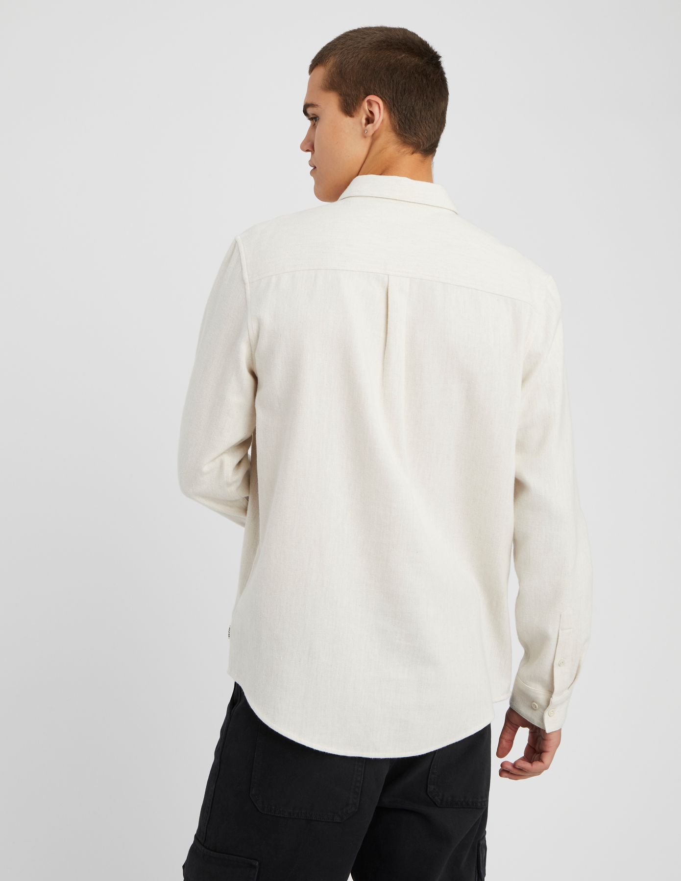 Chemise droite flanelle unie