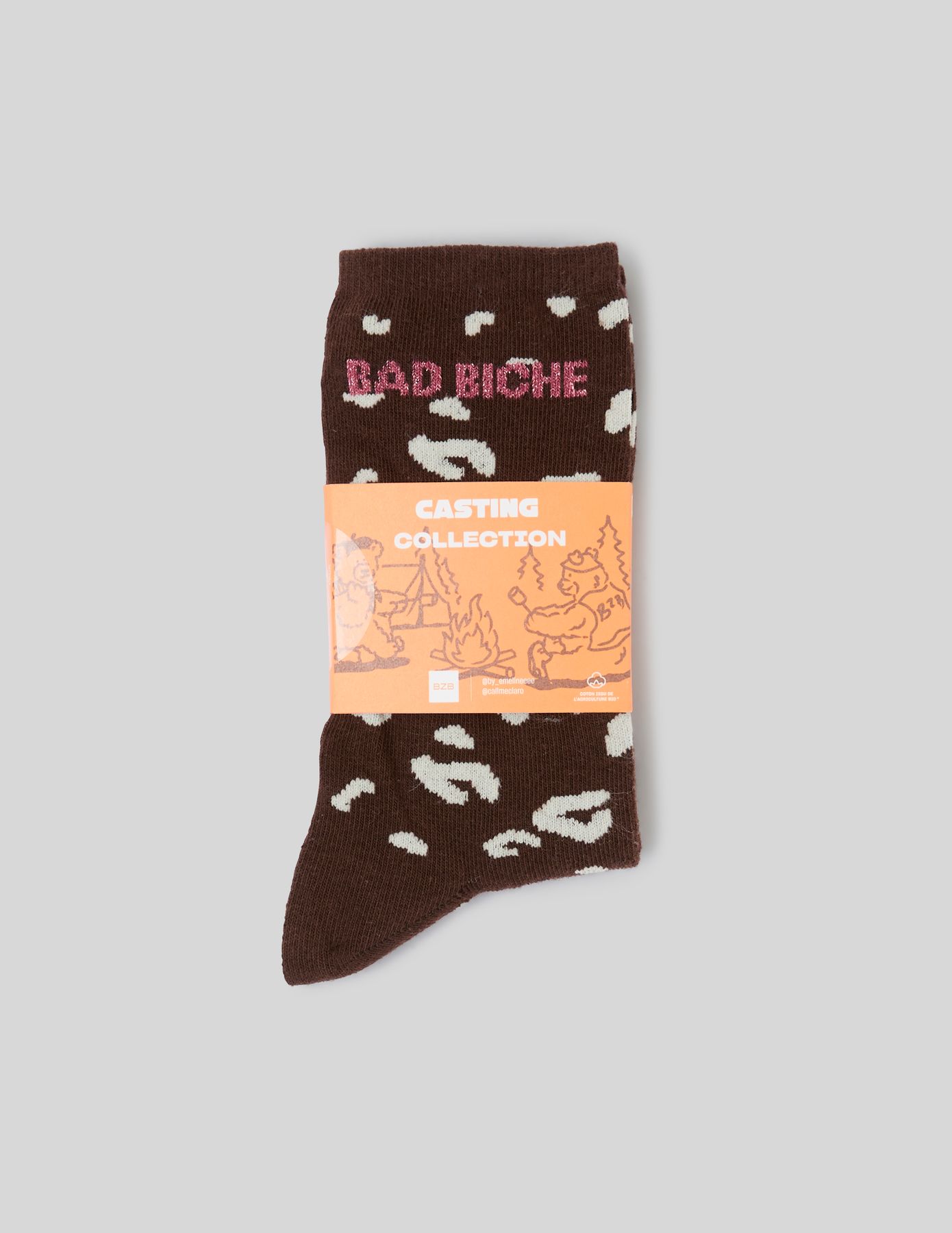 Chaussettes unitaire imprim&eacute;es