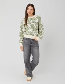 Pull col rond jacquard