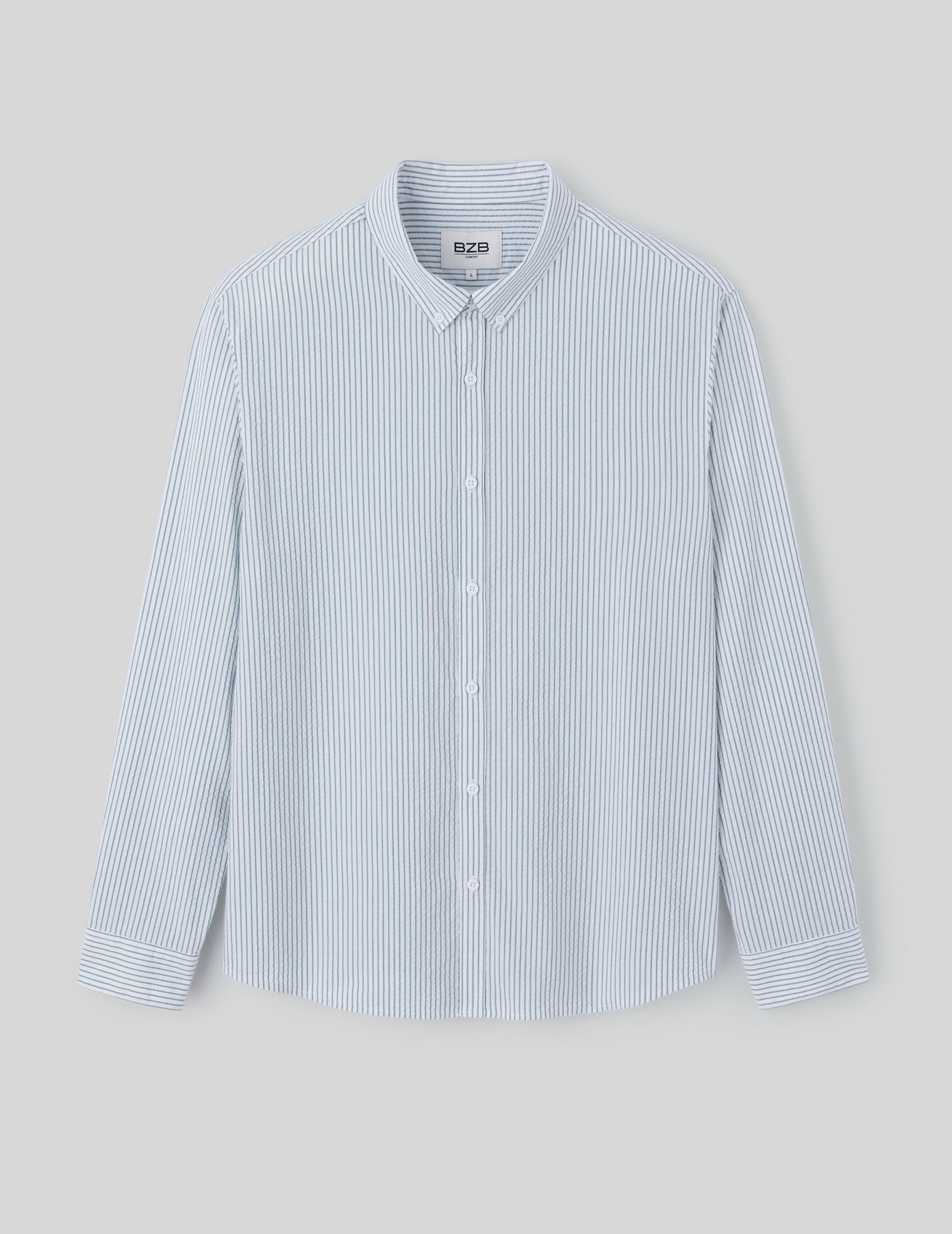 Chemise seersucker rayée
