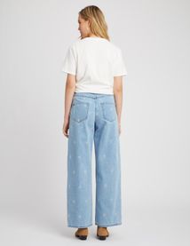 Jean wide leg brodé