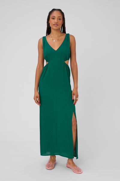 Robe longue col V