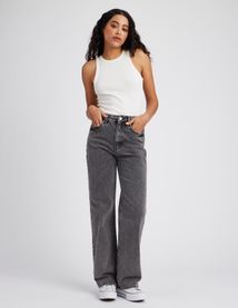 Jean straight taille haute
