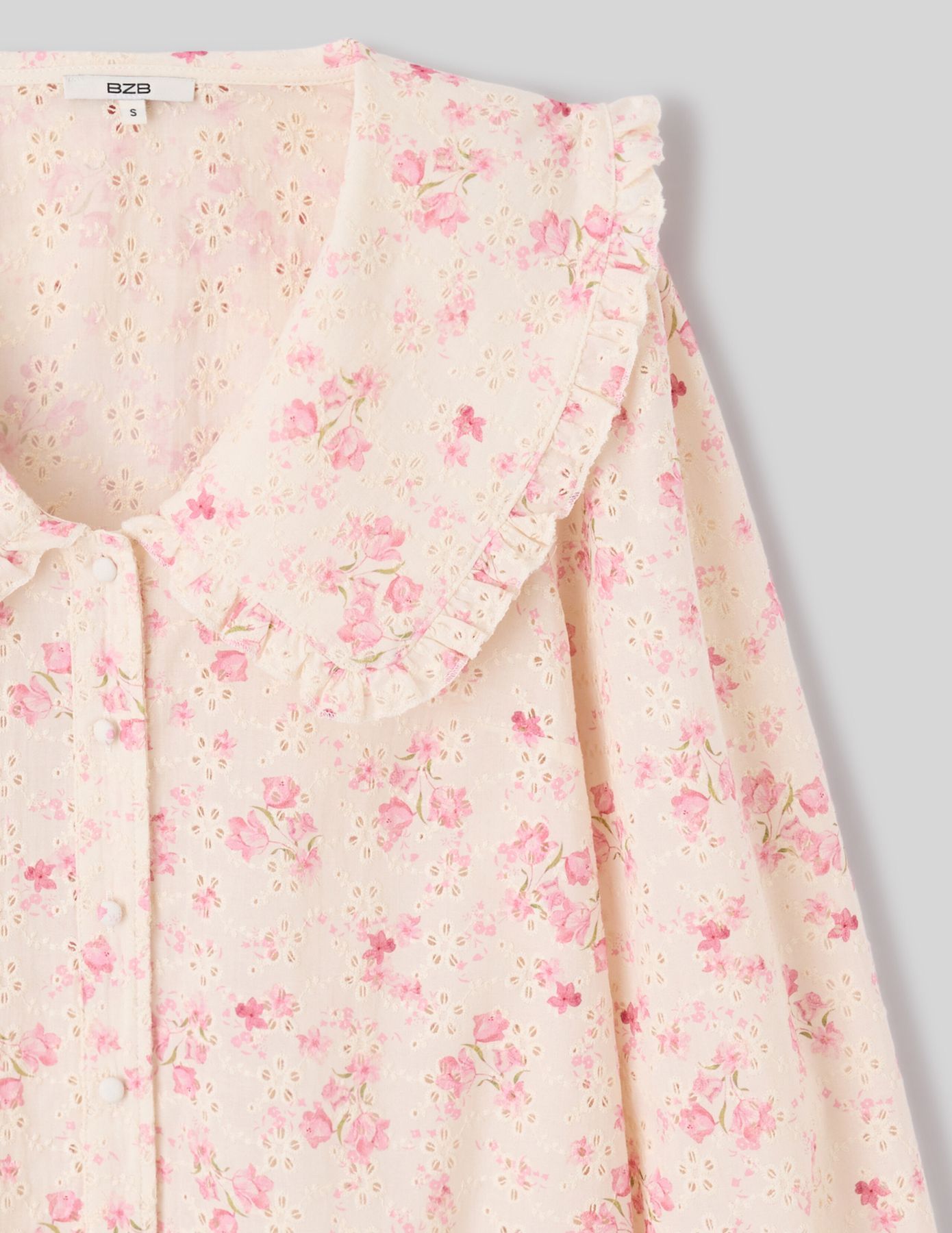 Chemise en broderie anglaise &agrave; imprim&eacute; fleuri