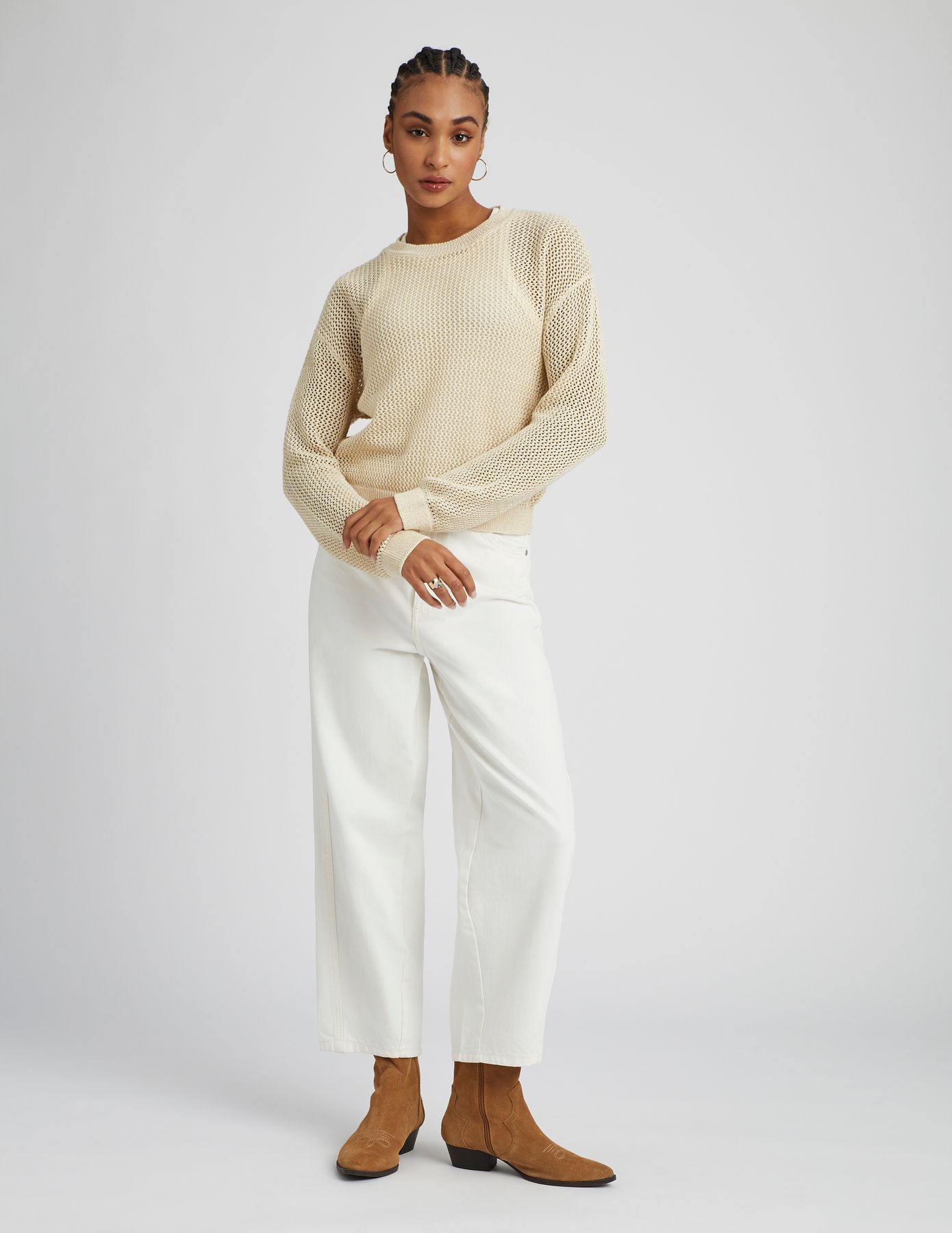 Pull en crochet avec fil paillet&eacute;