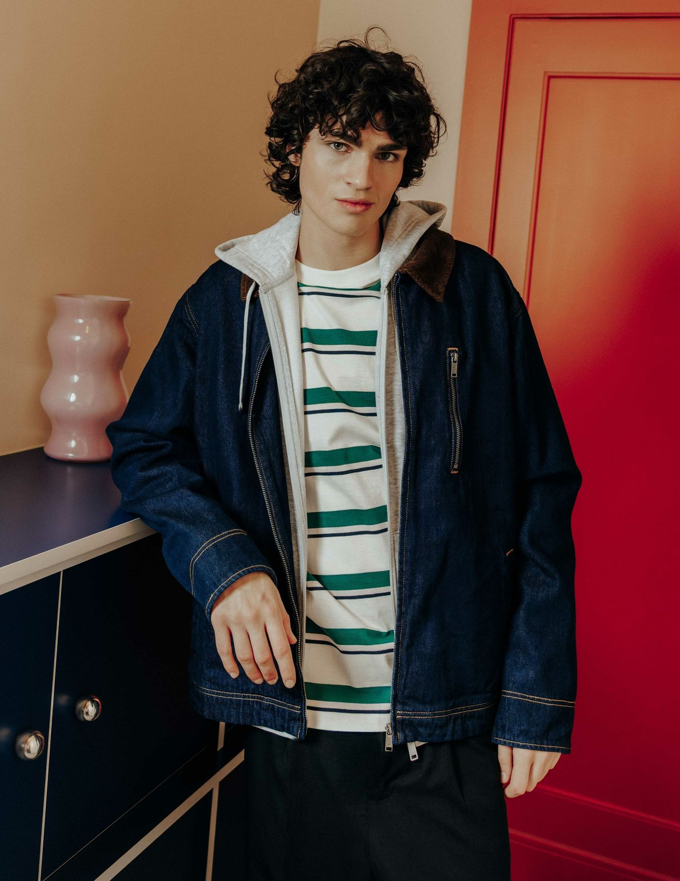 Veste zipp&eacute;e en jean