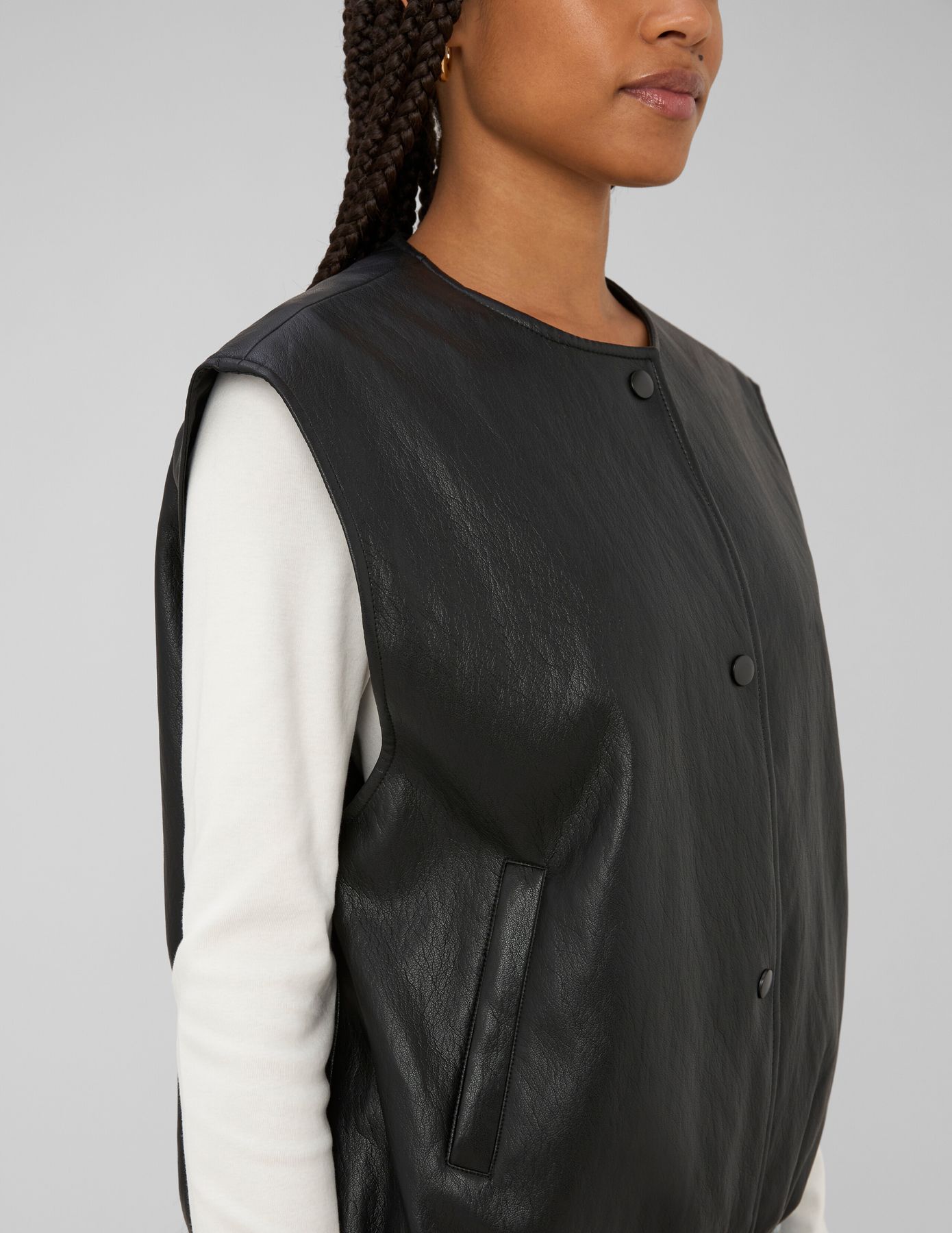 Gilet sans manches en tissu enduit