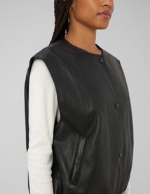 Gilet sans manches en tissu enduit