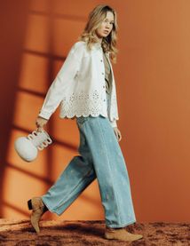 Veste twill broderie anglaise