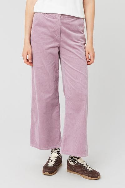 Pantalon wide leg velours cropped