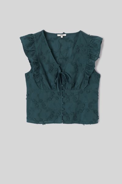 Blouse sans manches en broderie 3D