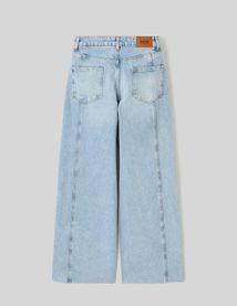 Jean wide leg empiècement côté