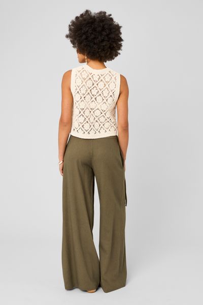 Pantalon fluide pan asym&eacute;trique