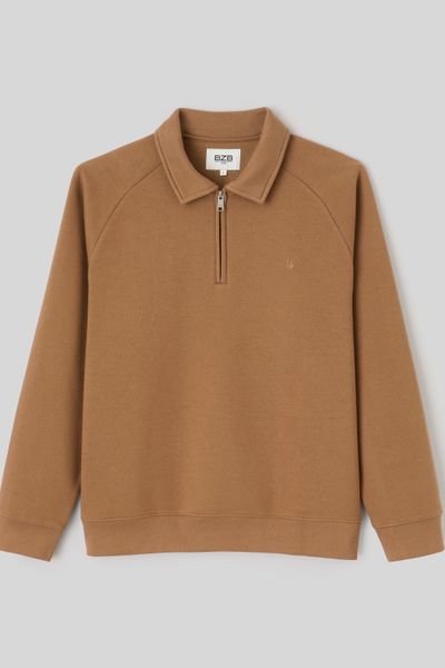 Sweat col polo zipp&eacute;