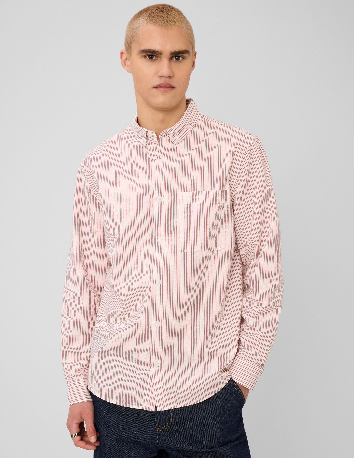 Chemise manches longues ray&eacute;e