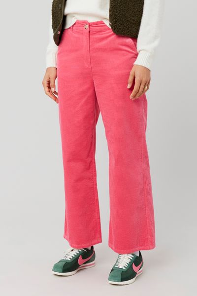 Pantalon wide leg velours cropped