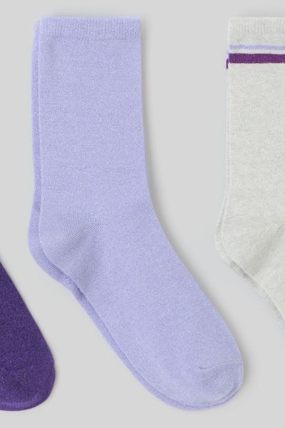 Lot de 3 paires de chaussettes sport lurex