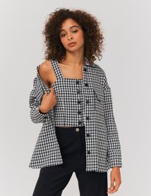 Top bustier en tweed