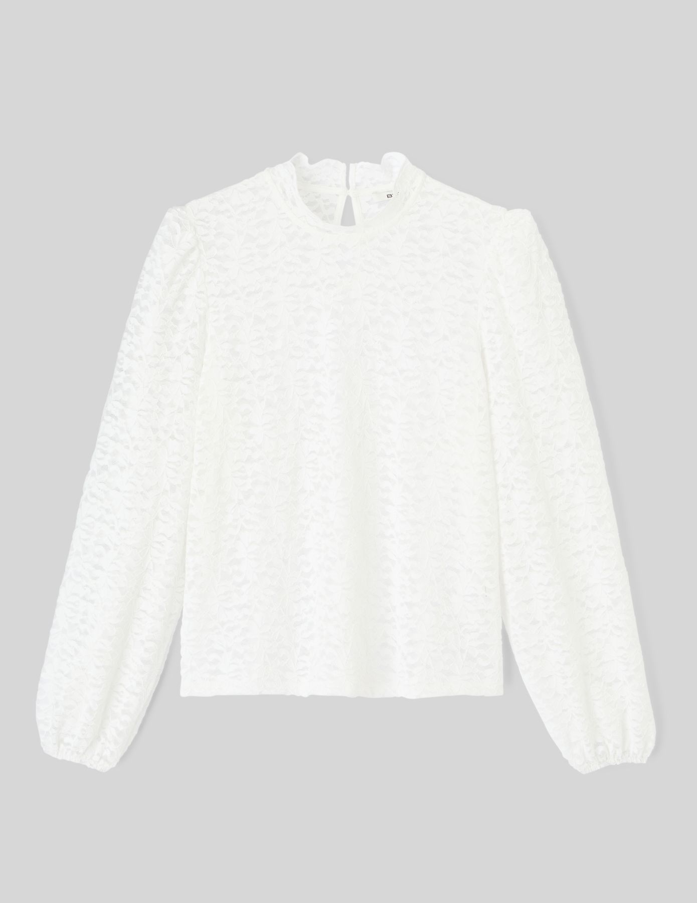 T-shirt col montant dentelle