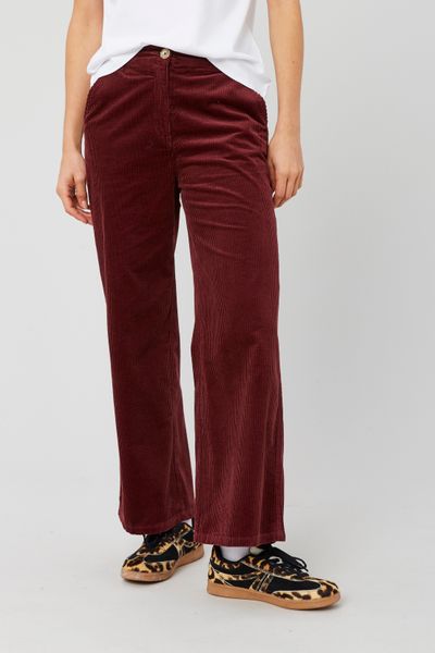 Pantalon wide leg velours cropped