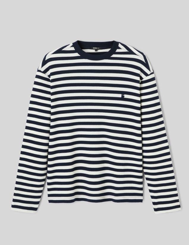 T-shirt marini&egrave;re mati&egrave;re gaufr&eacute;e