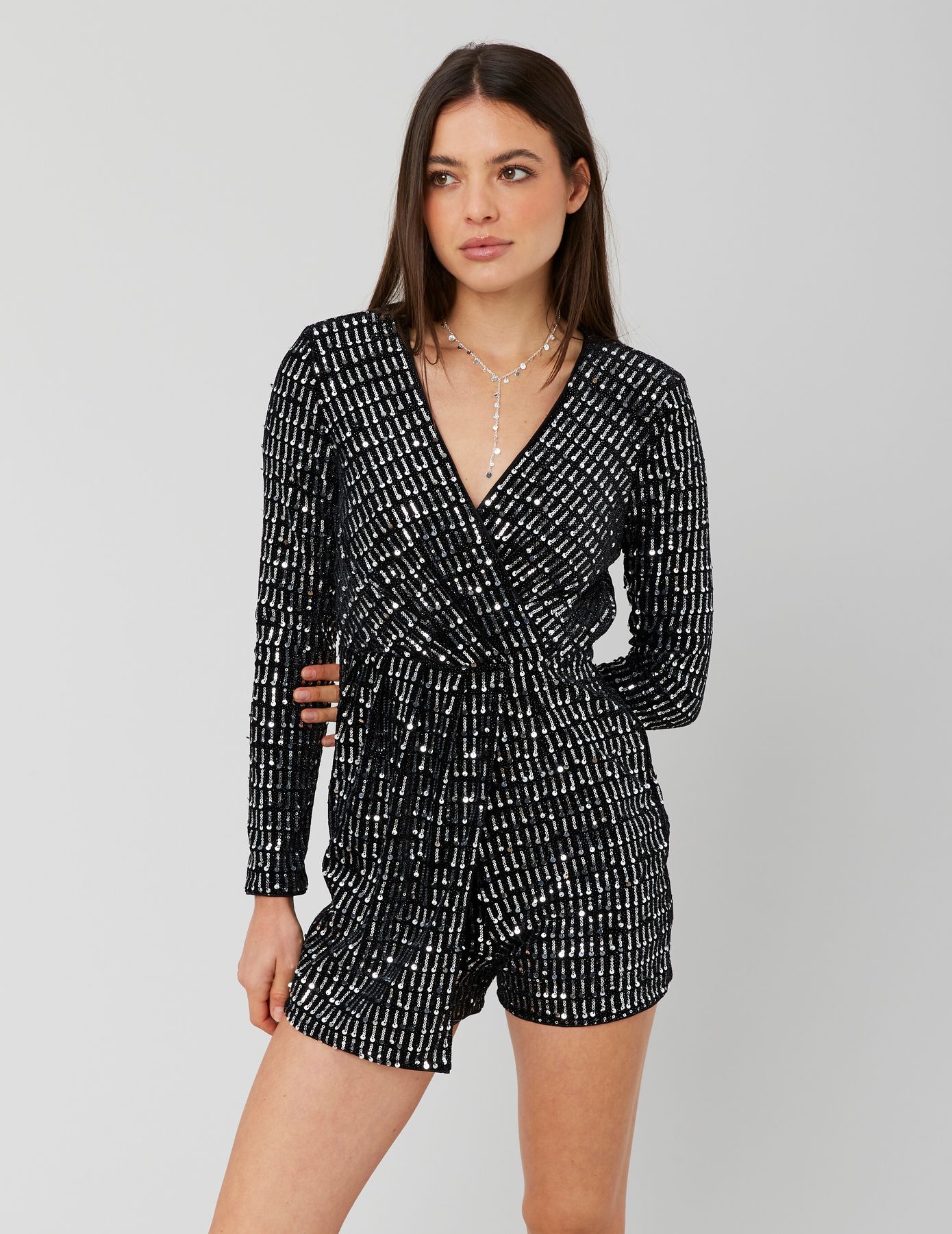 Combinaison short paillettes