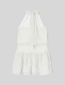 Robe courte imprim&eacute;e pois