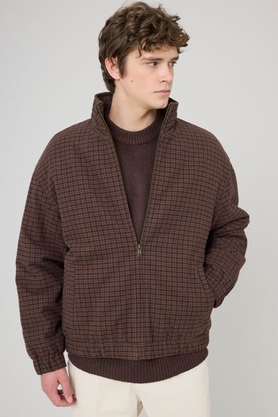 Blouson zippé à carreaux