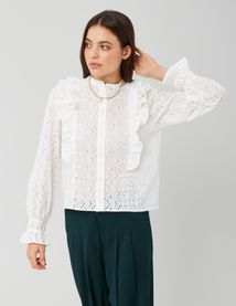 Blouse broderie anglaise à volants