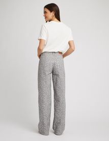 Jean wide leg imprimé léopard
