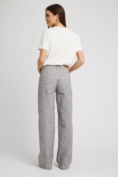 Jean wide leg imprimé léopard